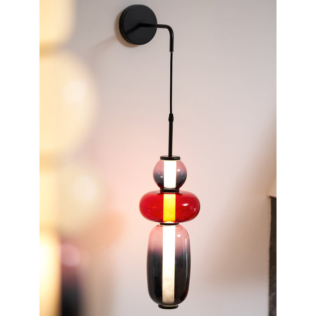 Luz de Pared LED Moderna con Pantallas de Vidrio Hechas a Mano