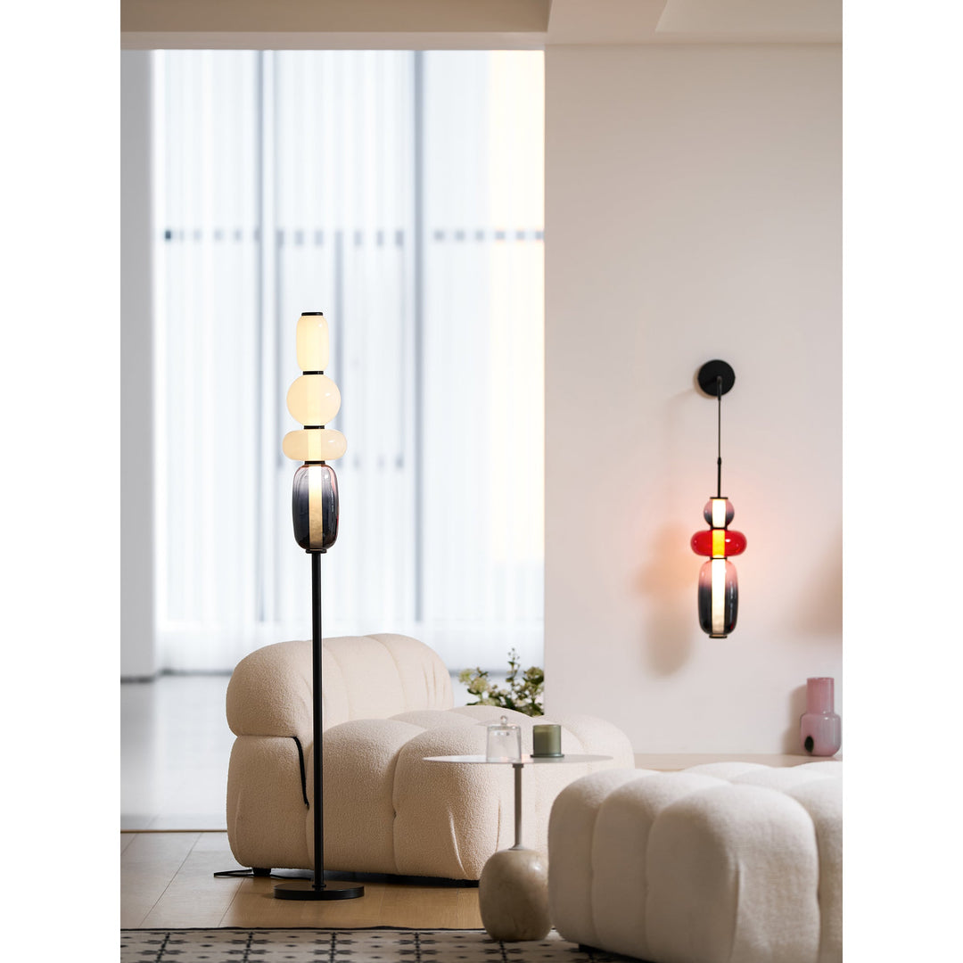 Luz de Pared LED Moderna con Pantallas de Vidrio Hechas a Mano