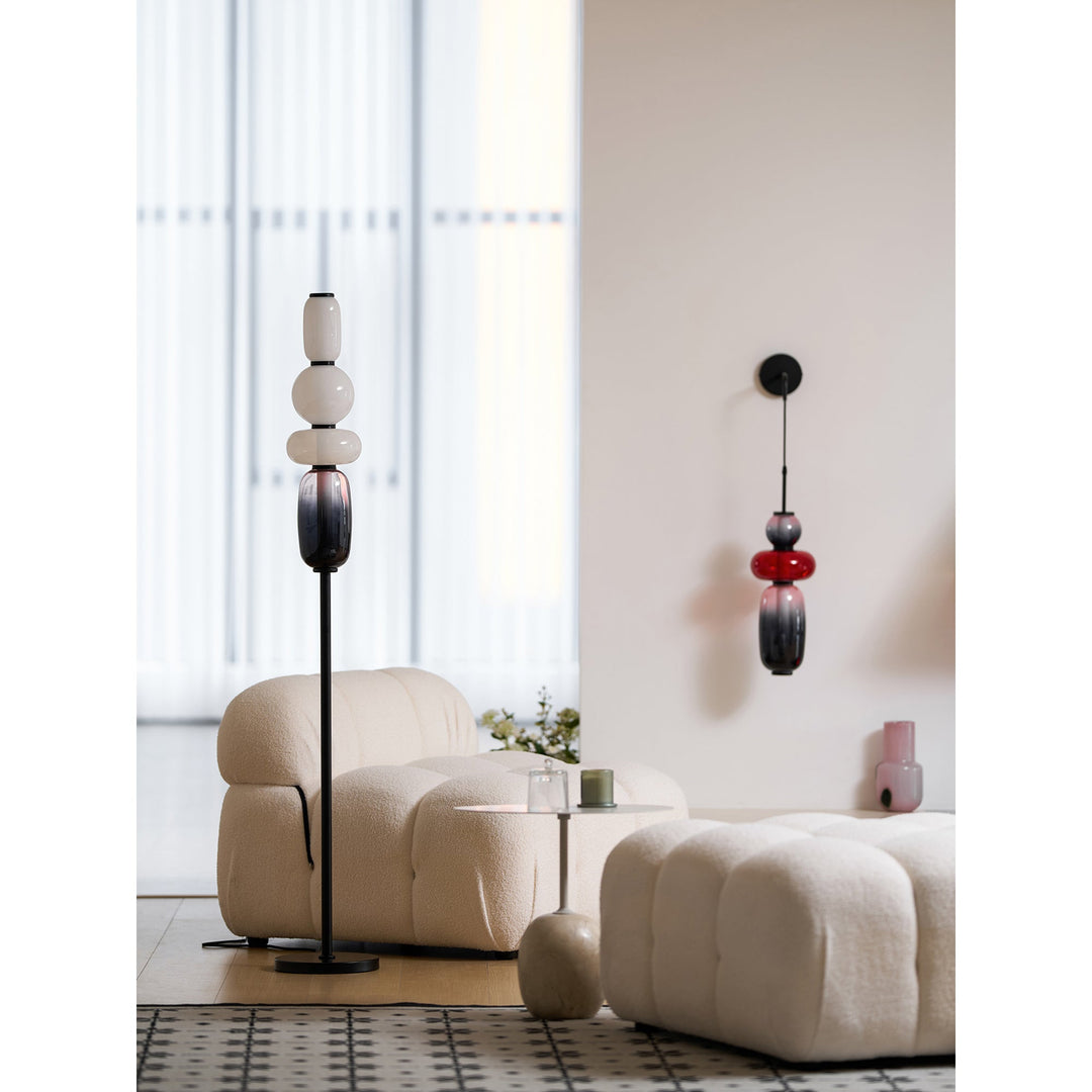 Luz de Pared LED Moderna con Pantallas de Vidrio Hechas a Mano