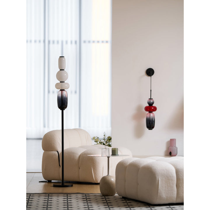 Luz de Pared LED Moderna con Pantallas de Vidrio Hechas a Mano