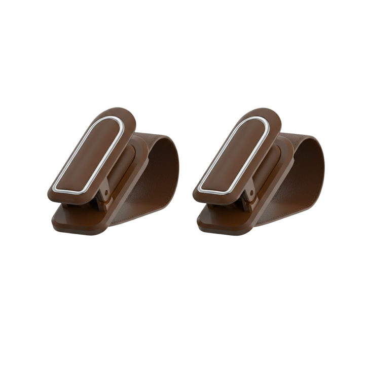 Car Sun Visor Sunglass Holder Clip 2 Pack Spring Clamp Silicone Padded