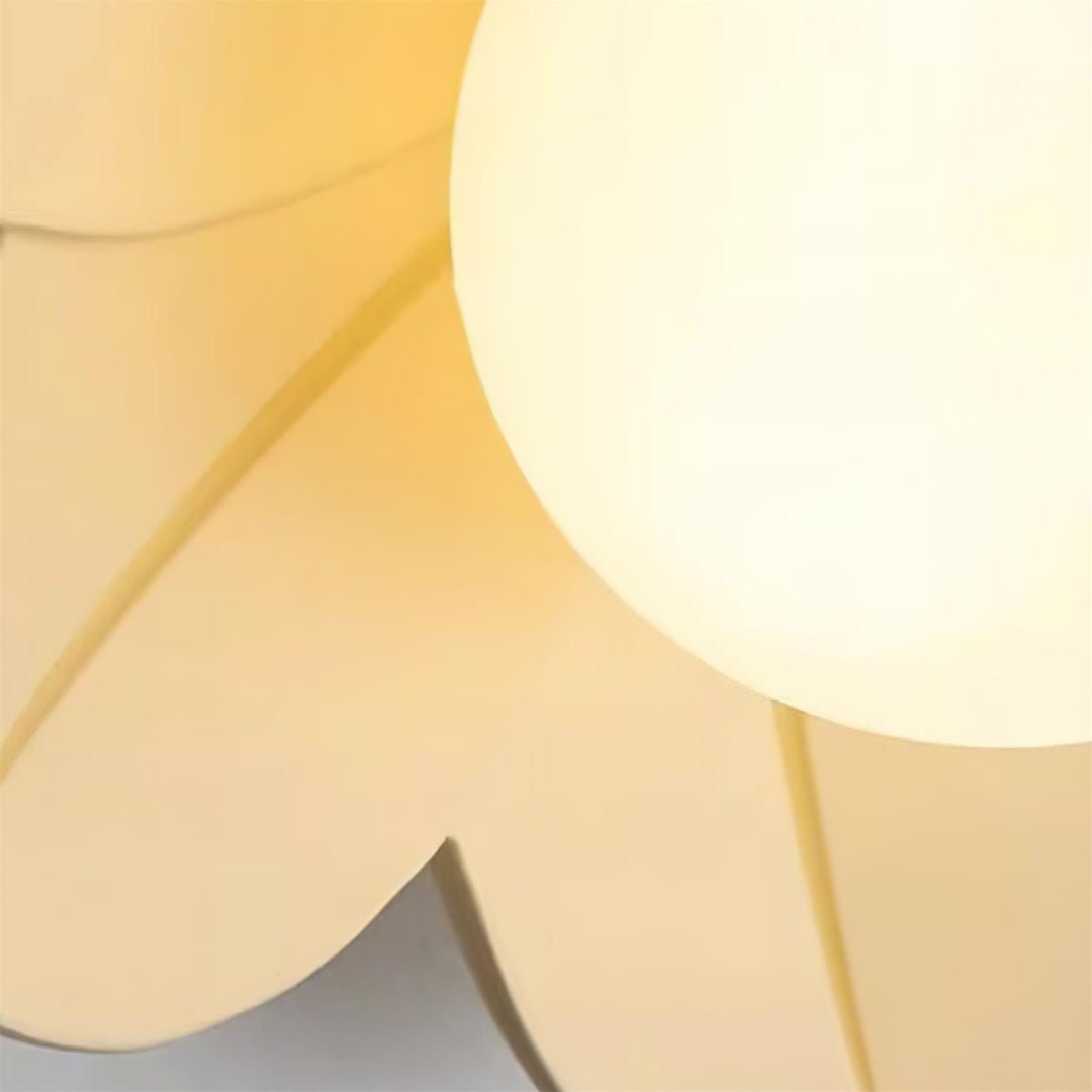 Lámpara de techo decorativa estilo flor con globo de vidrio