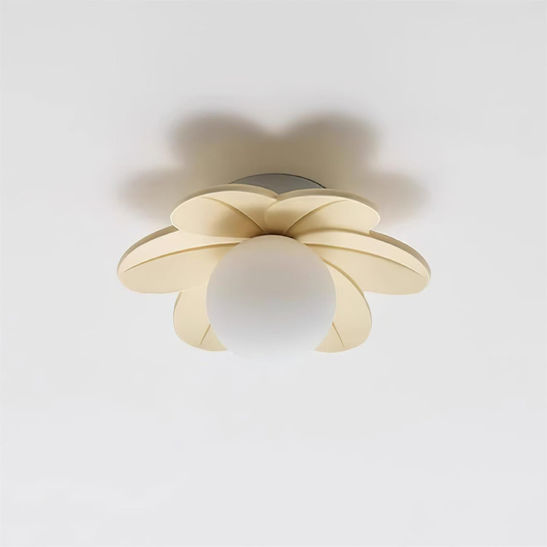 Lámpara de techo decorativa estilo flor con globo de vidrio