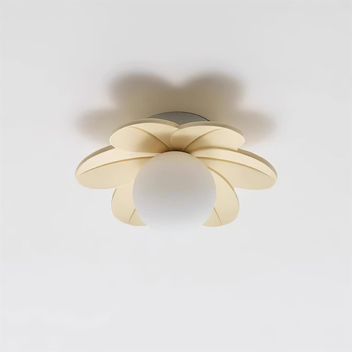 Lámpara de techo decorativa estilo flor con globo de vidrio