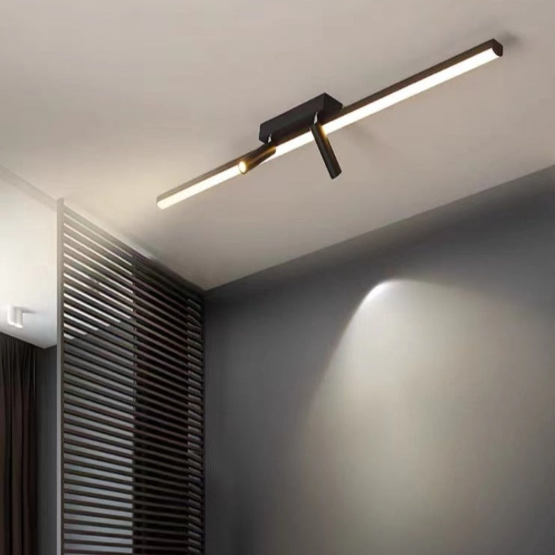 Modern Black LED Spotlight Ceiling Light – Linear Indoor Fixture