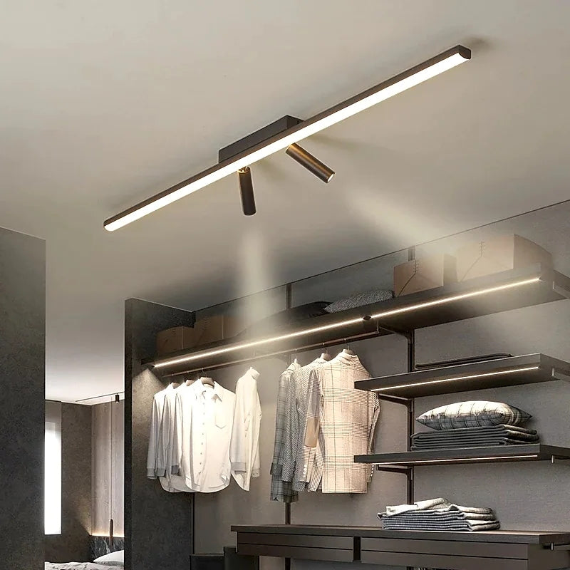 Modern Black LED Spotlight Ceiling Light – Linear Indoor Fixture