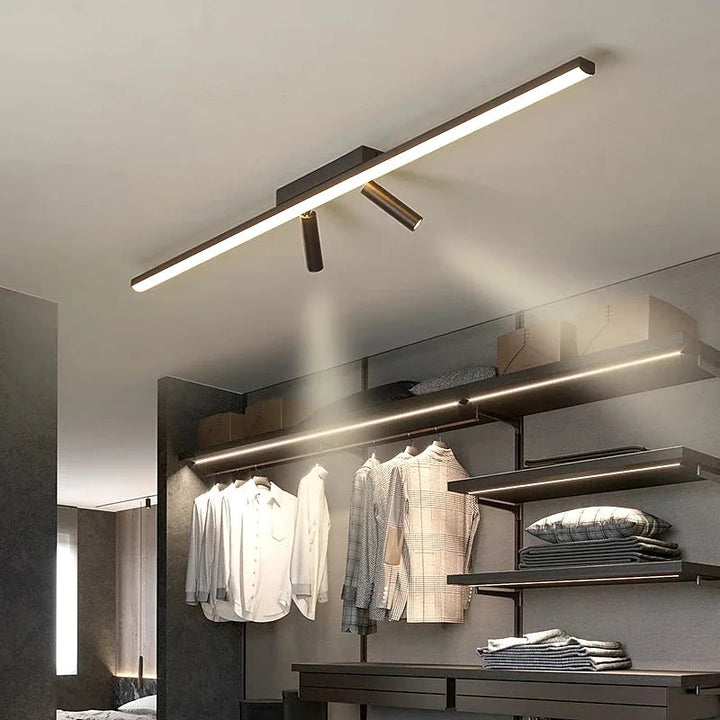 Modern Black LED Spotlight Ceiling Light – Linear Indoor Fixture