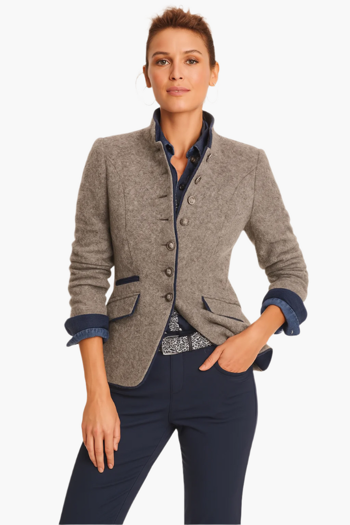 Moderner Blazer Mit Knopfverschluss Für Damen | Winter