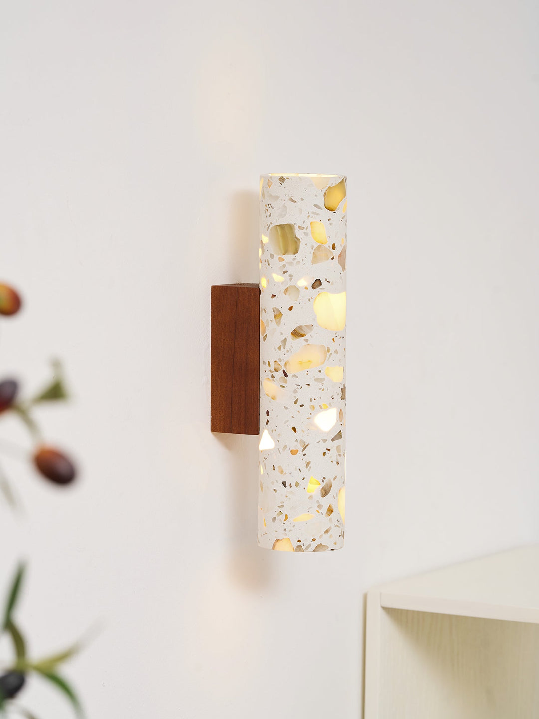 Contemporary Beige Wall Light – Slim Cylinder Design