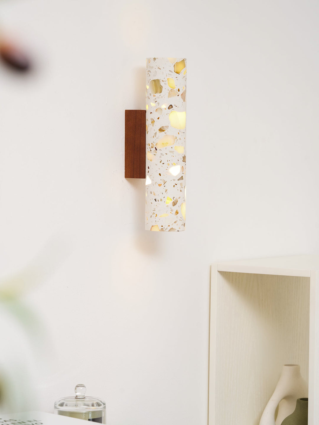 Contemporary Beige Wall Light – Slim Cylinder Design