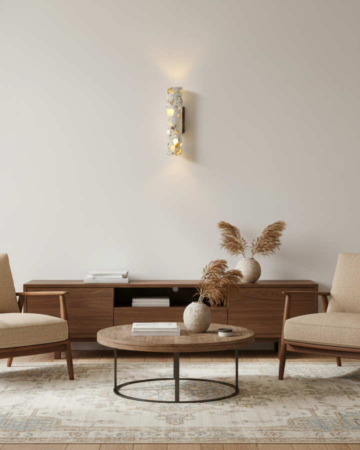 Contemporary Beige Wall Light – Slim Cylinder Design