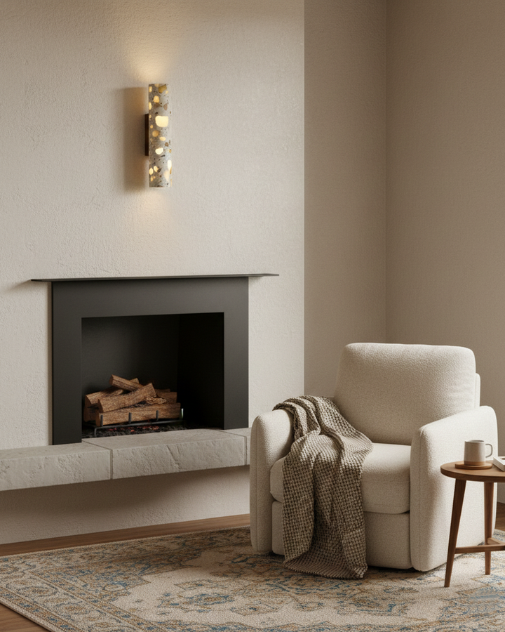 Contemporary Beige Wall Light – Slim Cylinder Design