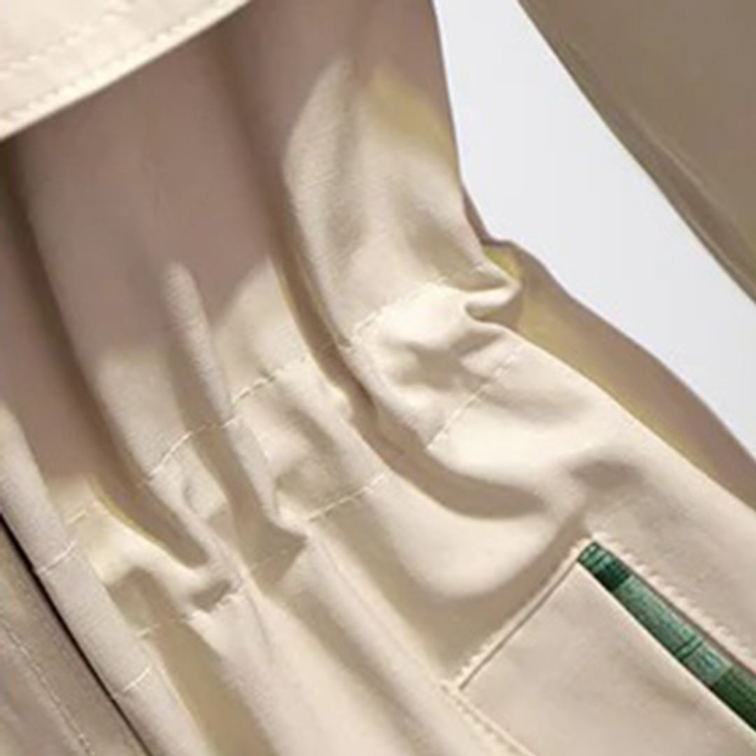 Trenchcoat Mit Karierten Bündchen Für Damen | Verstellbarem Taillenbund
