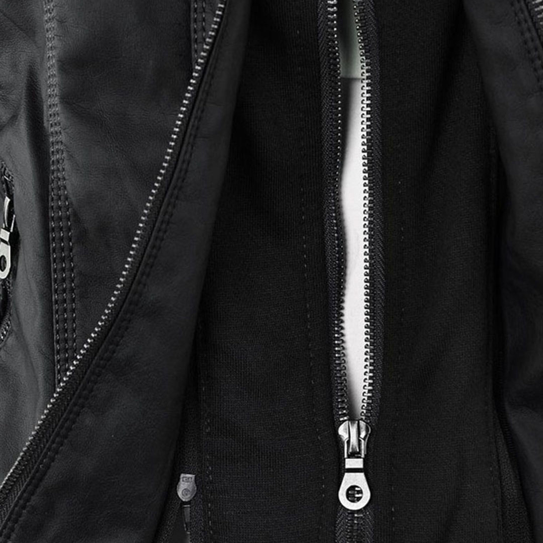 Stylische Leder Bikerjacke Mit Kapuze Für Damen | Herbst