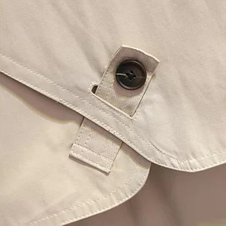 Trenchcoat Mit Karierten Bündchen Für Damen | Verstellbarem Taillenbund