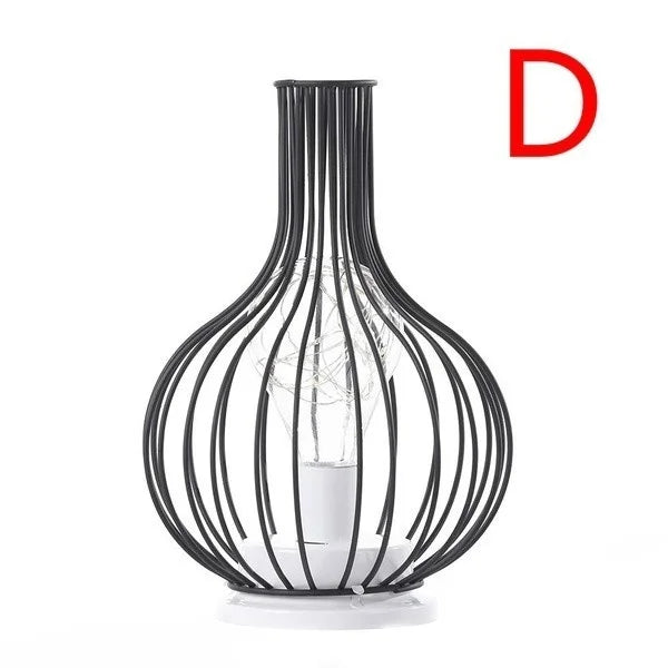 Vintage Style Hollow Frame Lamp Soft Accent Lighting