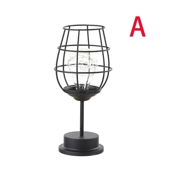 Vintage Style Hollow Frame Lamp Soft Accent Lighting