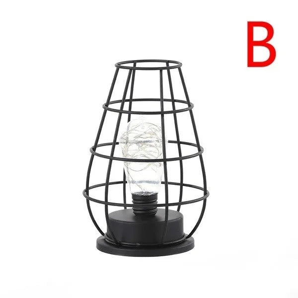 Vintage Style Hollow Frame Lamp Soft Accent Lighting