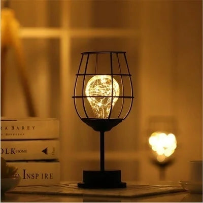 Vintage Style Hollow Frame Lamp Soft Accent Lighting