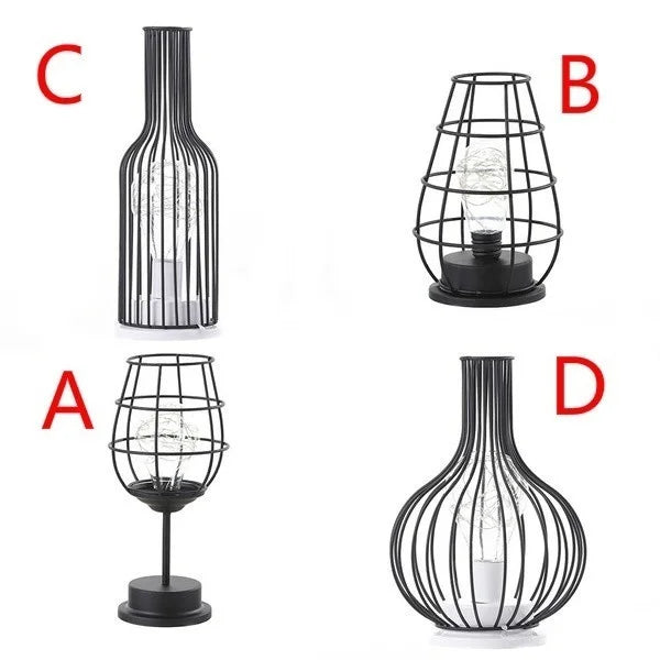 Vintage Style Hollow Frame Lamp Soft Accent Lighting