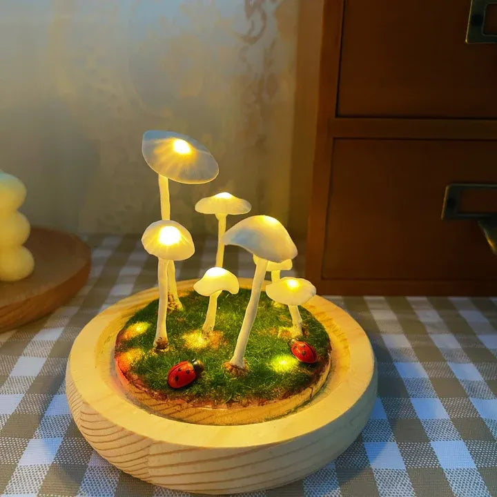 Pilzlampe im Glas – Kreatives & Stimmungsvolles Lichtobjekt | Dekorative Leuchte für Schlafzimmer, Wohnzimmer & Kinderzimmer
