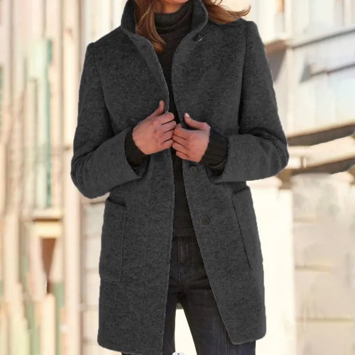 Mittellanger Wintermantel Für Damen | Mit Stehkragen
