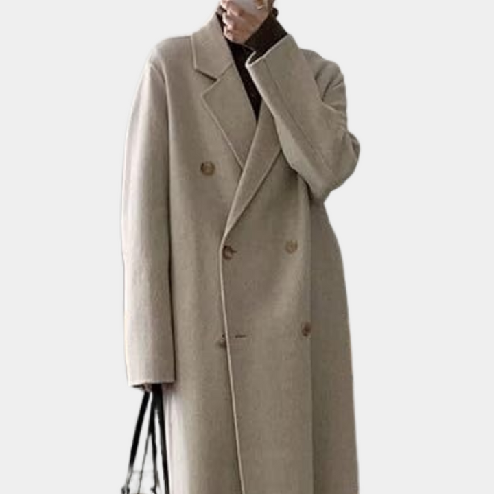 Langer Wintermantel Mit Taillengürtel Für Damen | Schlichtes Design