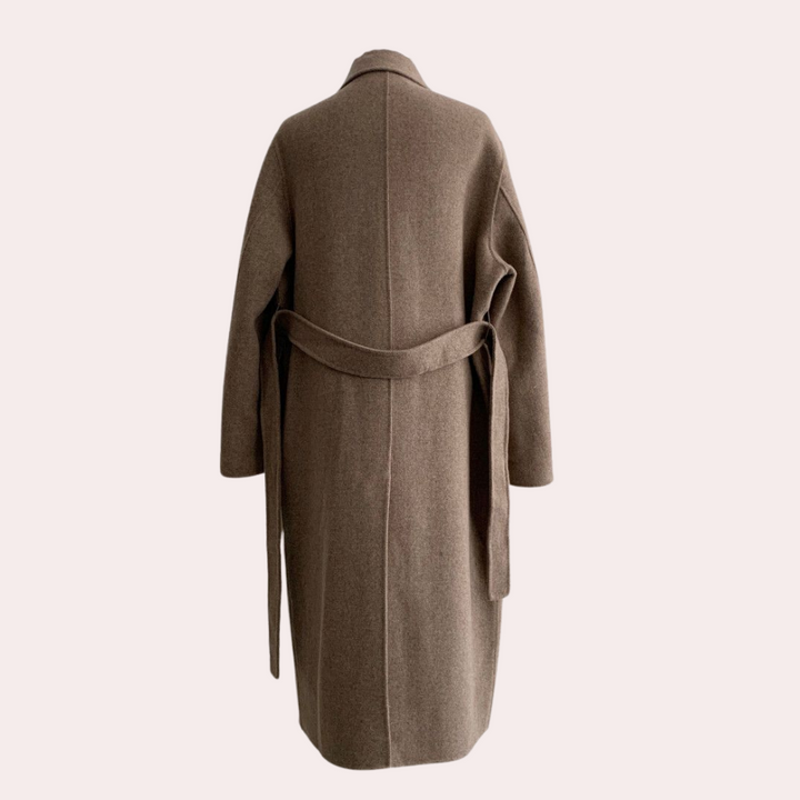 Langer Wintermantel Mit Taillengürtel Für Damen | Schlichtes Design