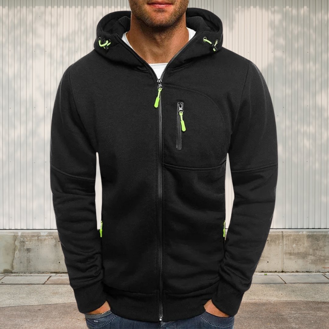 Schlichte Kapuzenjacke Mit Vielen Taschen Für Herren | Winter