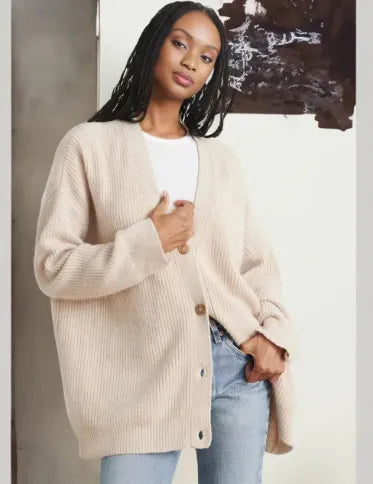 Lässige Strickjacke Mit V-ausschnitt Für Frauen | Übergröße