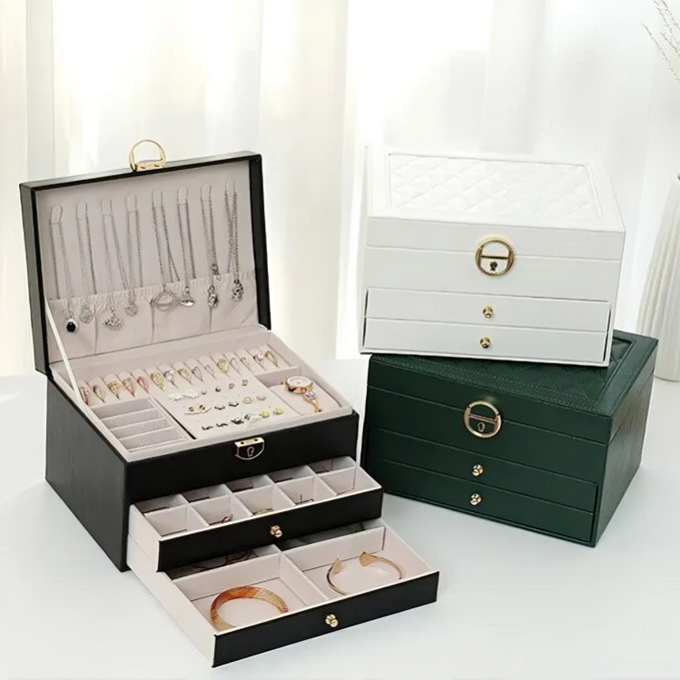Multi-Level Jewellery Organizer Box Space-Saving Accessory Storage