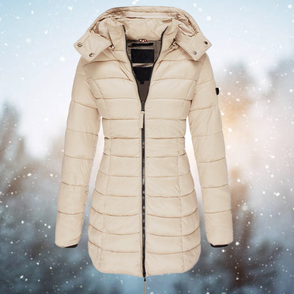 Mittellanger Puffermantel Mit Kapuze Für Frauen | Winter