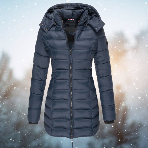 Mittellanger Puffermantel Mit Kapuze Für Frauen | Winter