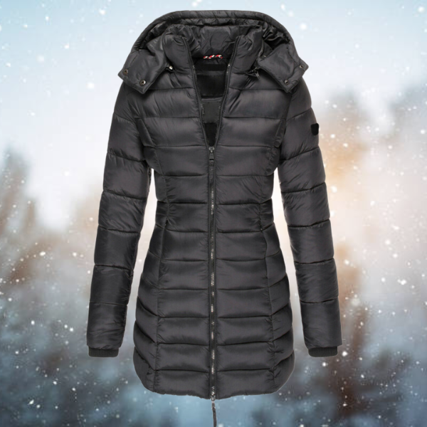 Mittellanger Puffermantel Mit Kapuze Für Frauen | Winter