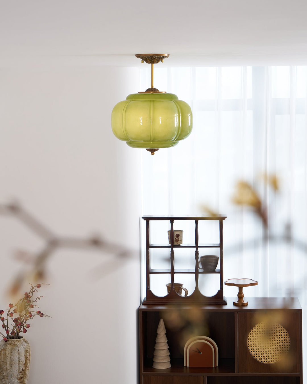 Decorative Glass Ceiling Light with Metal Fittings