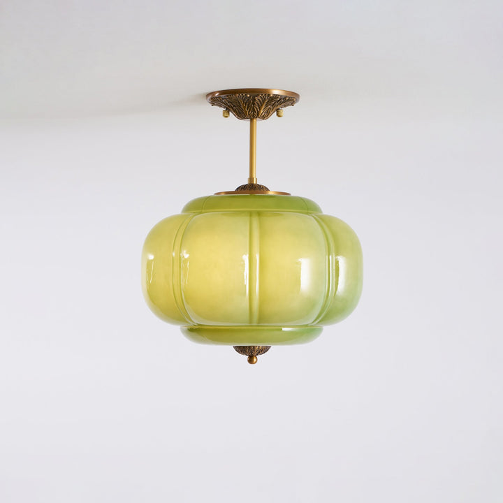 Decorative Glass Ceiling Light with Metal Fittings