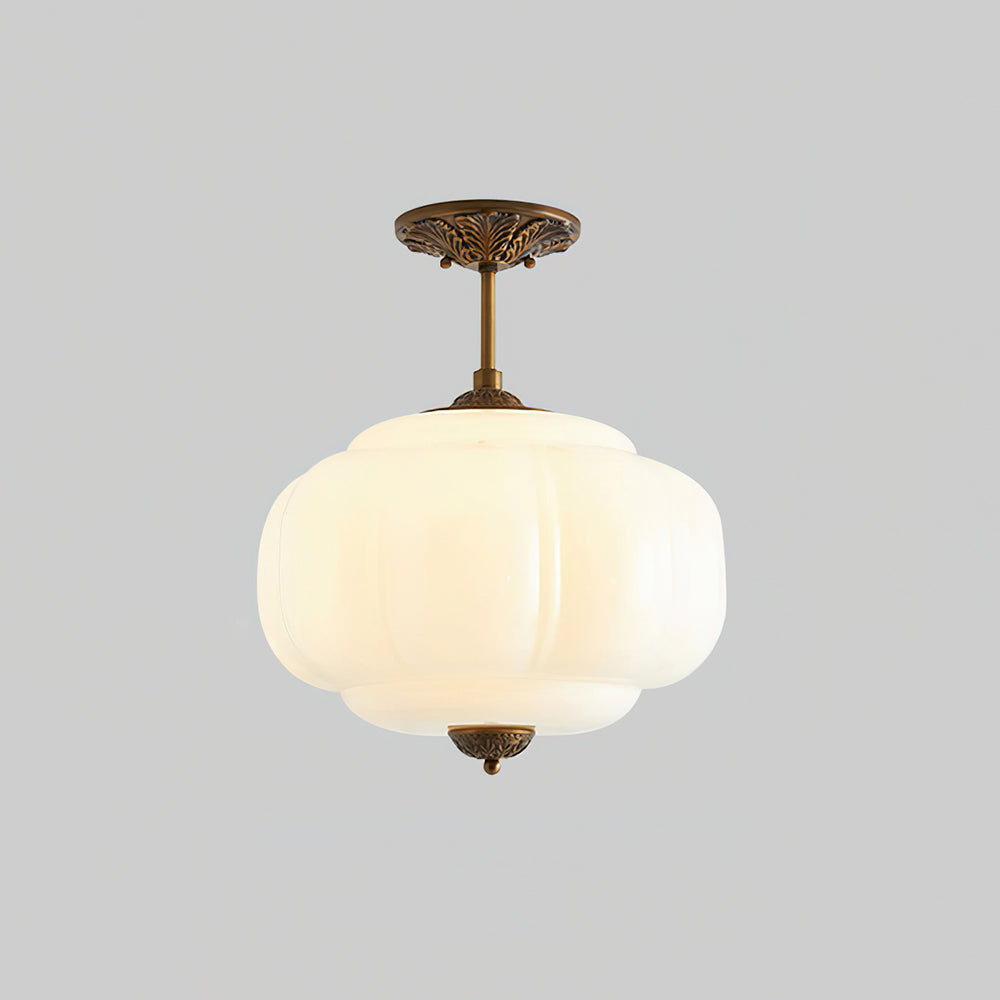 Decorative Glass Ceiling Light with Metal Fittings