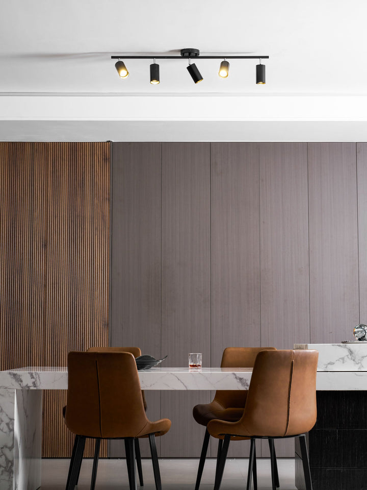 Moderni monipäinen kattovalaisin säädettävällä spottivalopalkilla