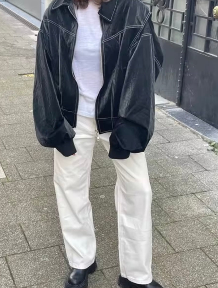 Stylische Leder Bomberjacke Für Damen | Winter