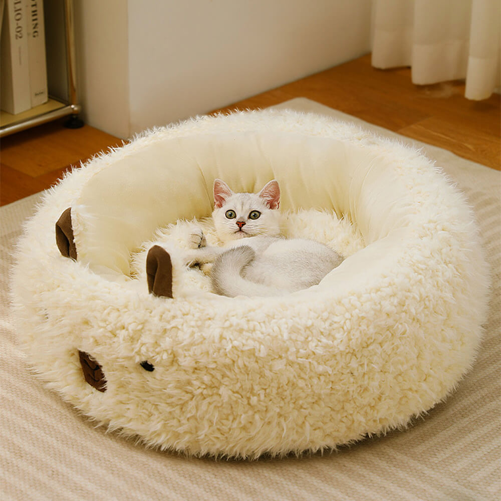 Fun Alpaca Shaped Dog Bed with Detachable Cushion