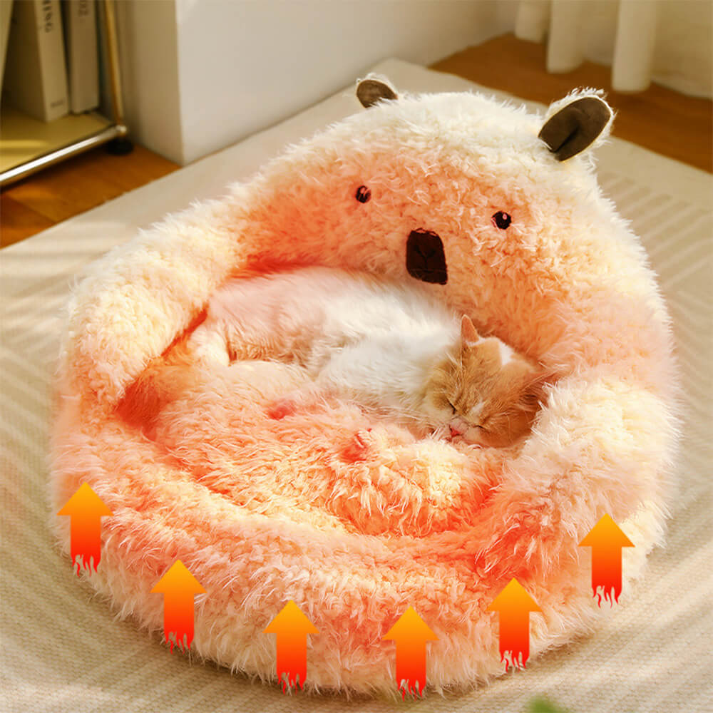Fun Alpaca Shaped Dog Bed with Detachable Cushion