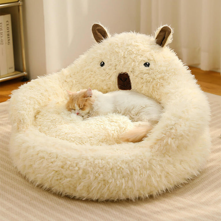 Fun Alpaca Shaped Dog Bed with Detachable Cushion