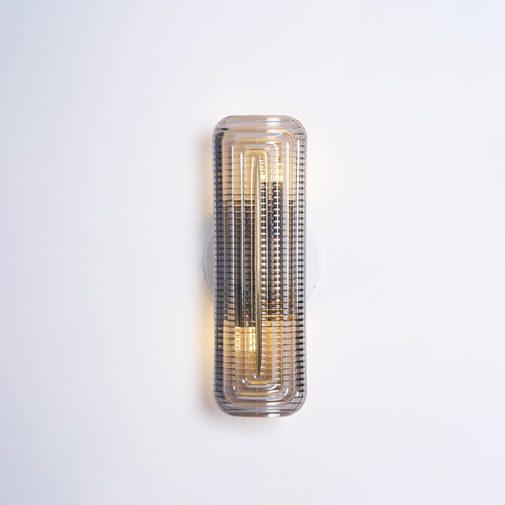 Textured Glass Modern Wall Light in Brass Finish