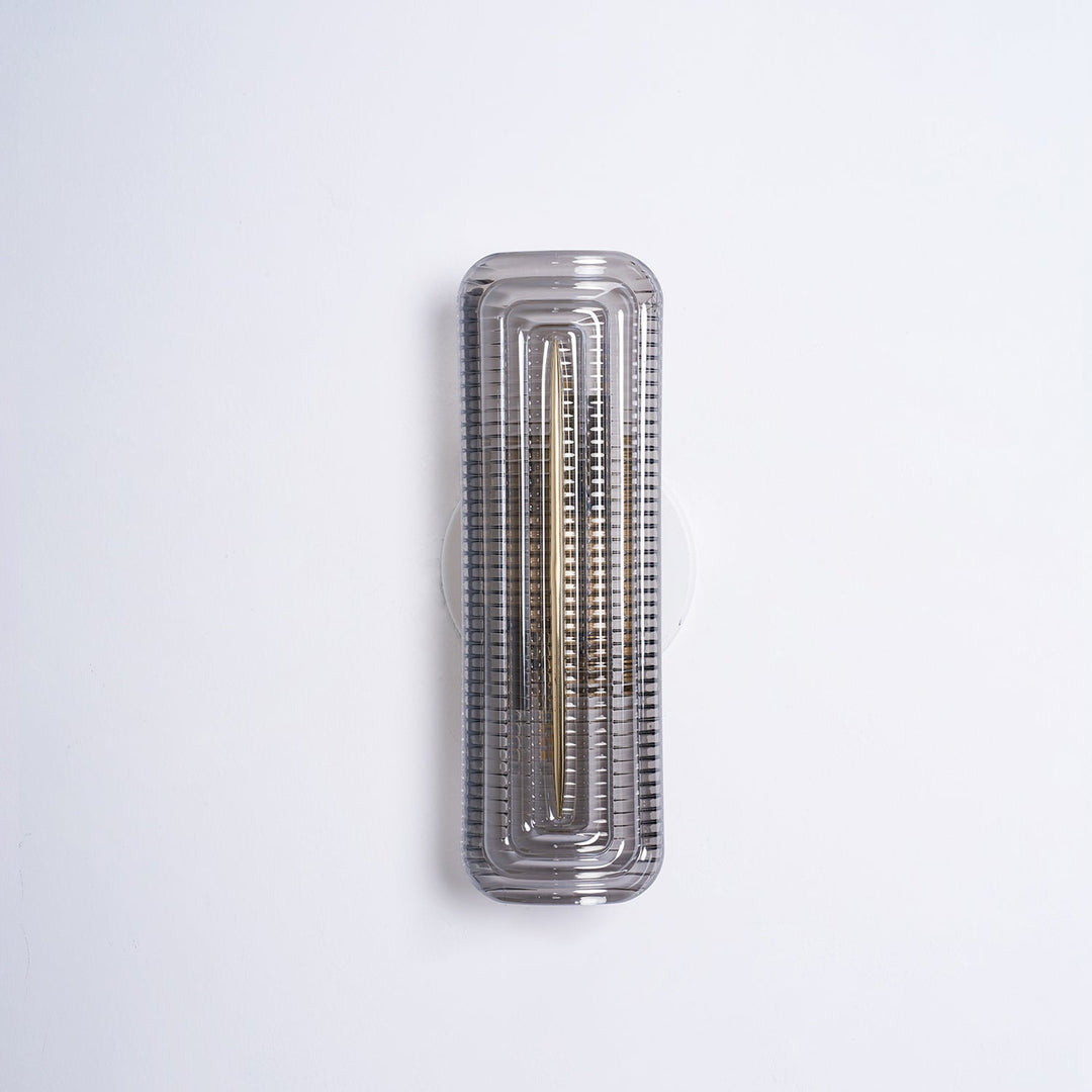 Textured Glass Modern Wall Light in Brass Finish