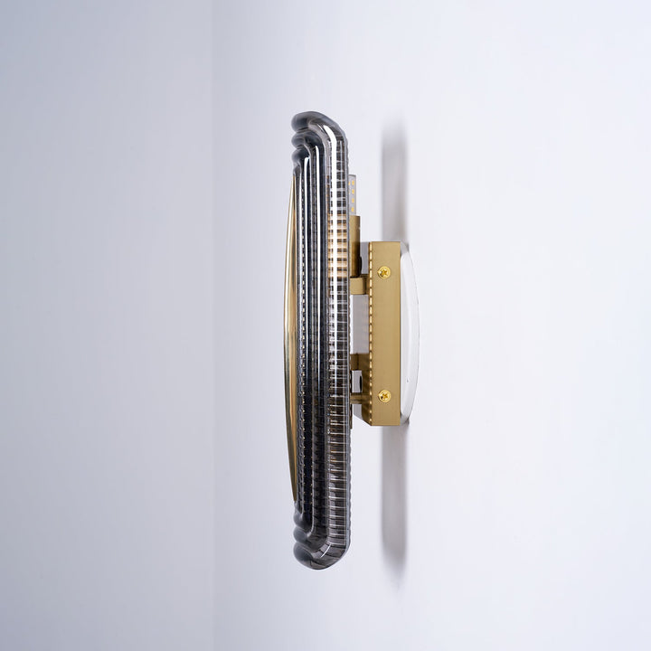 Textured Glass Modern Wall Light in Brass Finish