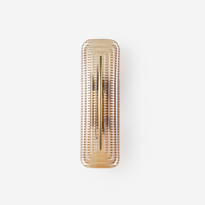 Textured Glass Modern Wall Light in Brass Finish