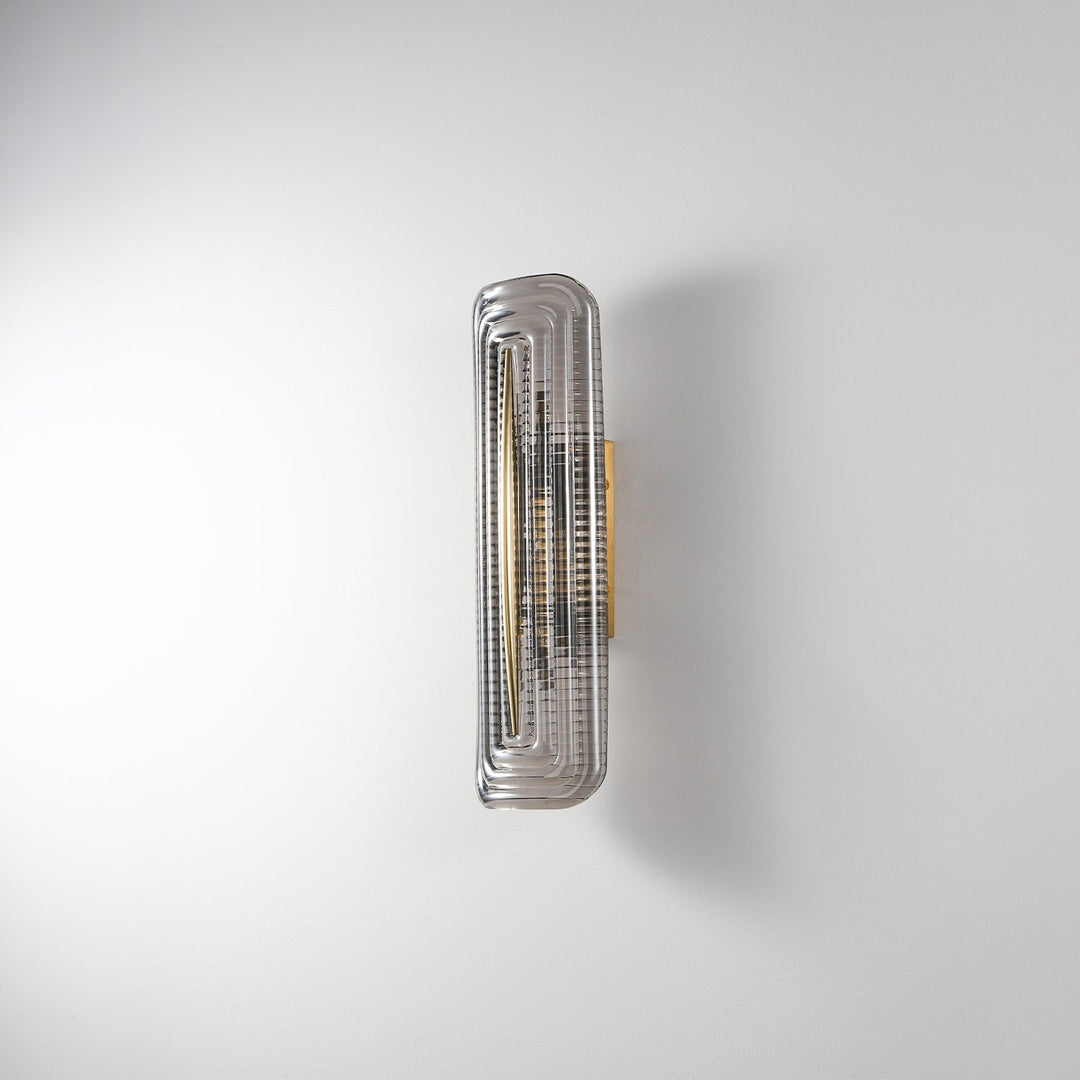 Textured Glass Modern Wall Light in Brass Finish