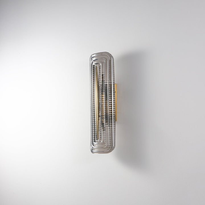 Textured Glass Modern Wall Light in Brass Finish