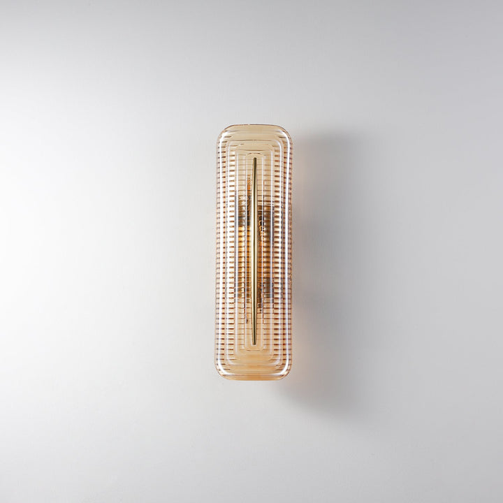 Textured Glass Modern Wall Light in Brass Finish