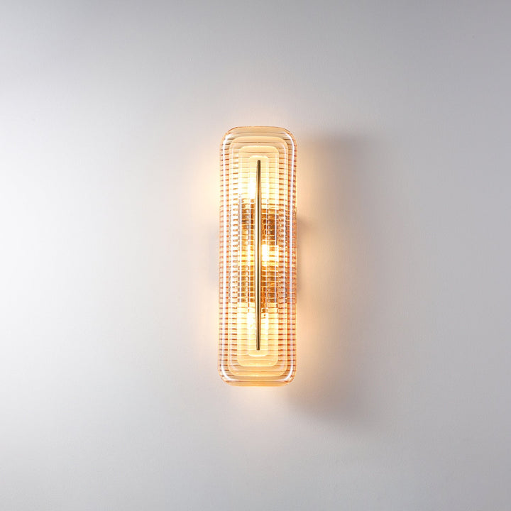 Textured Glass Modern Wall Light in Brass Finish